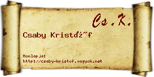 Csaby Kristóf névjegykártya