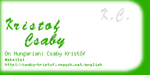 kristof csaby business card