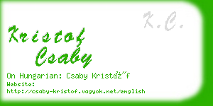 kristof csaby business card